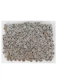 Fandy Koraliki ABC Srebrne literki 6 mm