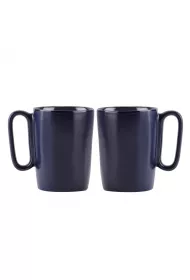 Vialli Design Kubki ceramiczne z uszkiem Fuori granatowe 30046 2 x 250 ml