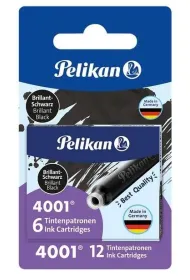 Naboje atramentowe kr�tkie 2x6szt czarne PELIKAN