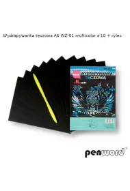 Wydrapywanka t�czowa A6 10 arkuszy WZ-01 multikolor + rylec Polsirhurt