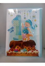 Art Nuvo Karnet z okazji urodzin dziecka RR05