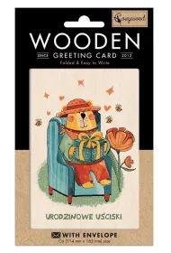 Cozywood Karnet drewniany C6 + koperta Mi� z prezentem