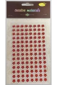 Galeria Hobby Stiker z kryszta�kami Kwiaty czerwone 8mm 112 szt.