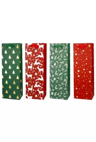 incood. Torba prezentowa na butelk� 12x36 Renifer Gwiazdki