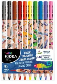 Derform Kredki tr�jk�tne Jumbo Pojazdy 10 szt.