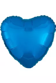 Amscan Balon foliowy metalik niebieski serce 43cm