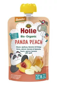 Holle Mus Brzoskwiniowa Panda Brzoskwinia, morela, banan z orkiszem od 8. miesica 100 g Bio
