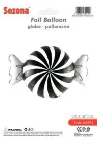 Balon Cukierek czarno-bia�y 70x50cm