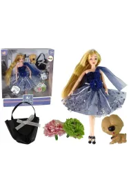 Lalka Emily z pieskiem torebk� kwiatami LeanToys