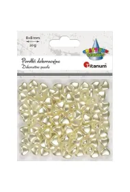Titanum Koraliki plastikowe pere�ki serca bia�e 9x8mm 20g