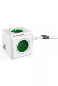 Allocacoc PowerCube Extended USB 1,5 m GREEN