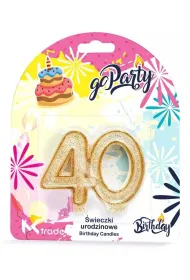 GoParty �wieczka urodzinowa 40 z�oty brokat