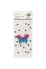Titanum Kryszta�ki samoprzylepne motyl 3D 75x60mm 82 szt.