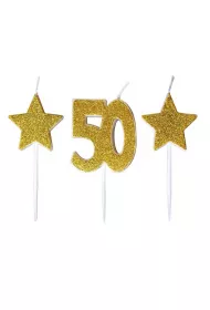 GoParty �wieczki urodzinowe 50 z gwiazdkami
