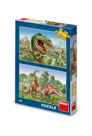 Puzzle 2x48 el. Walcz�ce Dinozaury Dino Toys