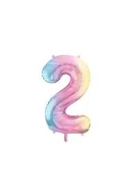 PartyDeco Balon foliowy 2 pastelowy t�czowy 86cm