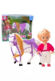 Zestaw mini laleczka z koniem LeanToys