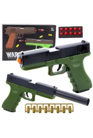 Pistolet na naboje piankowe zielony LeanToys