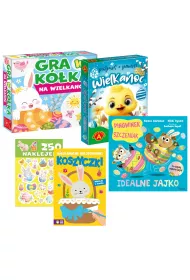 Pakiet: Idealne jajko. Pingwinek i Szczeniak, Karty Piotru� + Pami��. Wielkanoc, Gra w k�ka na Wielkanoc, Wielkanocne kolorowanki. Koszyczki, 250 naklejek. Wielkanoc z pomys�em