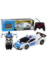 Auto-Robot R/C 2w1 transformacja Policja LeanToys