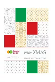 Blok 20x29cm White Christmas z efektami 10 ark, 5 motyw�w 170-220g/m2 Happy Color