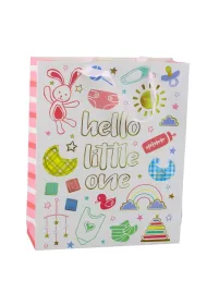 LeanToys Torba prezentowa Hello Little 32x26x10cm