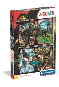 Puzzle 2x60 el. SuperColor. Jurassic World Clementoni