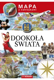 Mapa z naklejkami. Dookoa wiata
