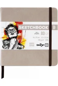 Darwi Szkicownik 14x14cm 140g szarobr�zowy