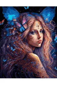 Twoje Hobby Malowanie po numerach czarne p��tno - Wr�ka Motyl 40x50cm