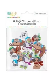 dpCraft Naklejki 3D z piankami zimowe zwierzaki 12 szt.