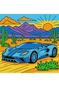 Malowanie po numerach -Samochodzik na pustyni Kids Ideyka