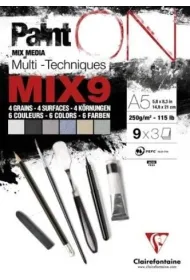 Clairefontaine Blok A5 papier�w mix9 250g 27ark