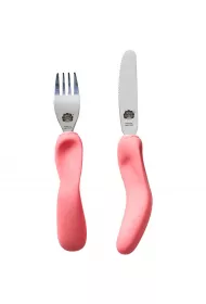 Nana`s Manners Etap 3, Sztu�ce do samodzielnego jedzenia, widelec i n�, r�owe, 3-9 lat 2 el.