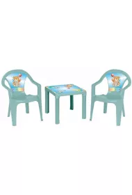 Stolik i dwa krzes�a pastel turkus 3Toysm