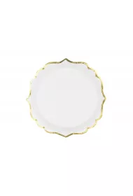 PartyDeco Talerzyki bia�e 18,5cm 6 szt.