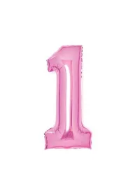 Amscan Balon foliowy cyfra 1 r�owa 35x66cm