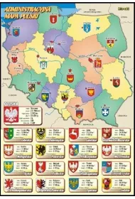 Administracyjna Mapa Polski z herbami stolic wojew�dztw