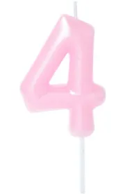 �wieczka na tort - cyferka Candy 4 r�owa 6cm