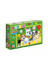 Puzzle 60 el. Pieski kwiatki Multigra