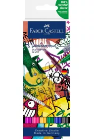 Faber-Castell Pisak akwarelowy goldfaber aqua dwustronny zestaw graffiti 6 szt.