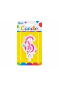 Godan �wieczka cyferka 6 z Jednoro�cem PF-SCJ6 7,8 cm