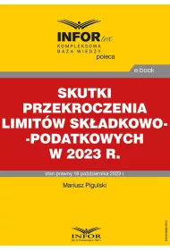 eBook Skutki przekroczenia limitw skadkowo-podatkowych w 2023 r. pdf