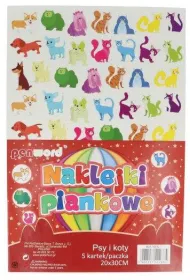 Polsirhurt Naklejki piankowe Psy i koty 20x30 cm, 5 kartek