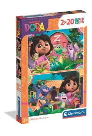 Puzzle 2x20 el. SuperColor. Dora Clementoni