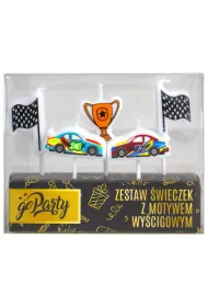 GoParty Zestaw �wieczek urodzinowych Motyw wy�cigowy