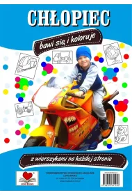 Ch�opiec bawi si� i koloruje
