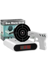 LeanToys Pistolet laserowy z tarcz� budzik bia�y