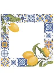 Serwetki Lunch Daisy - Frame with Tiles and Lemon Branches SDOG043001