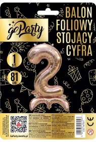 GoParty Balon foliowy stoj�cy 2 rose gold 81cm